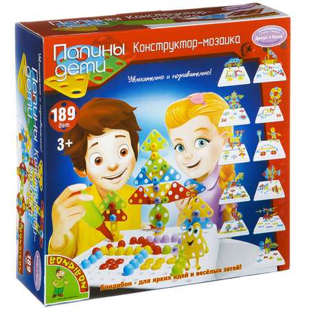 Конструктор Bondibon мозаика с отверткой 189дет сборная игровая модель