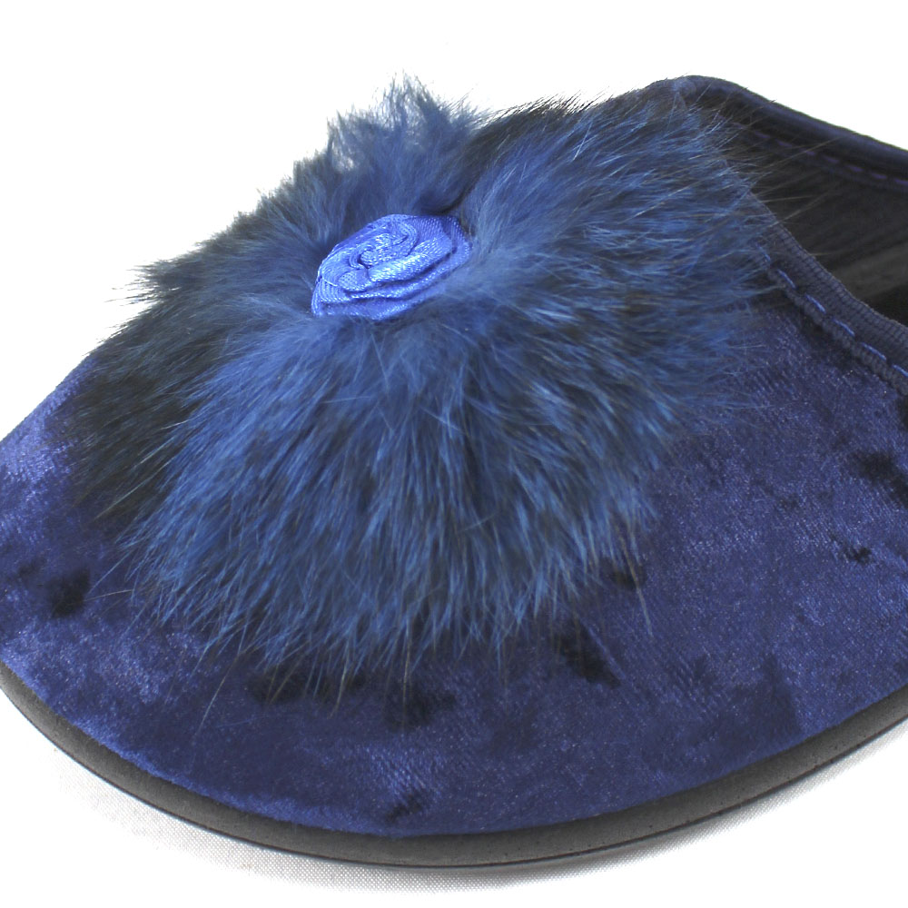 Тапочки Europen 1010пушок-СВ EUROPEN Тапочки домашние,синий - фото 4