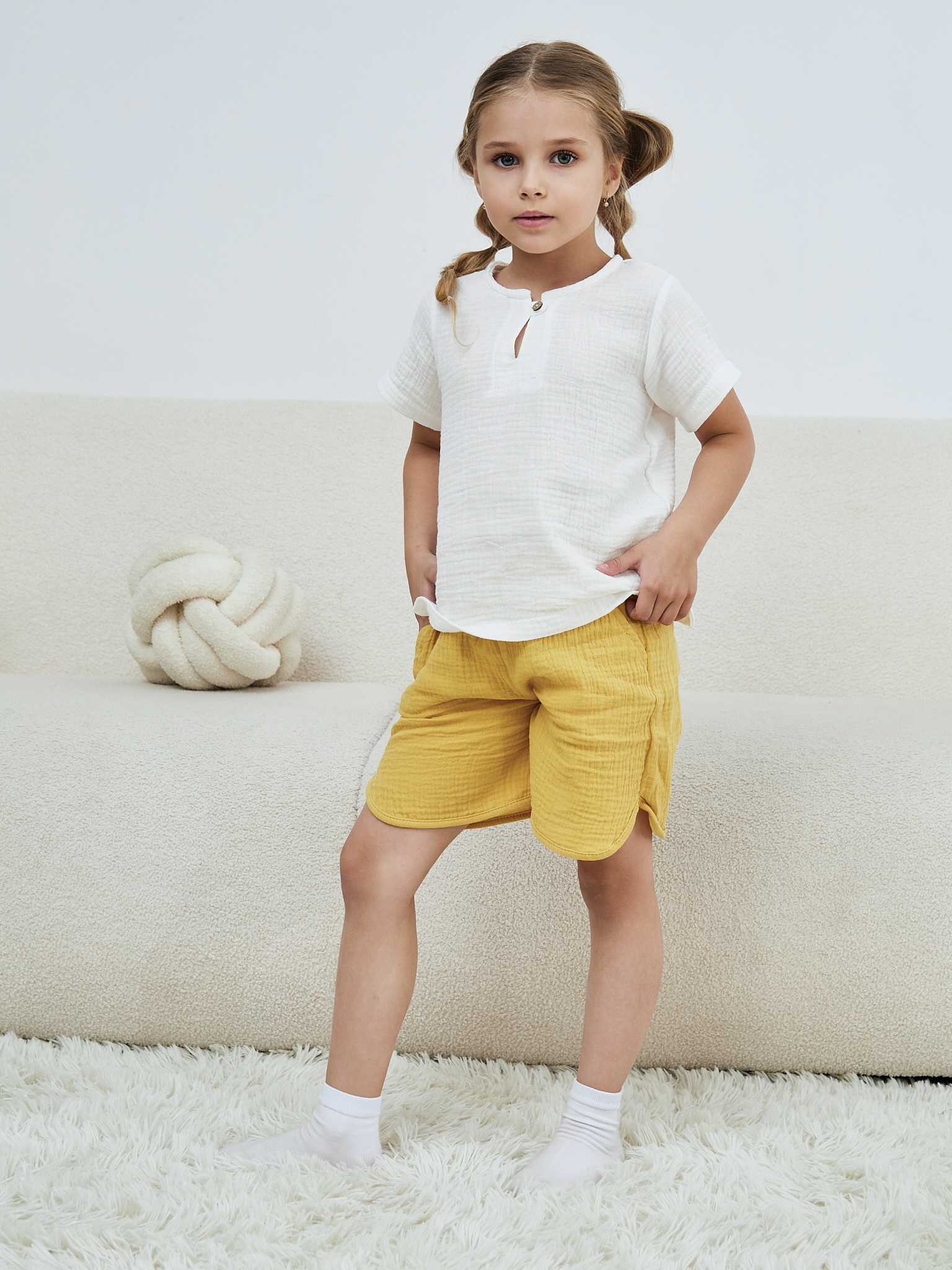 Шорты MOUN Шорты_муслин_горчичный - фото 22