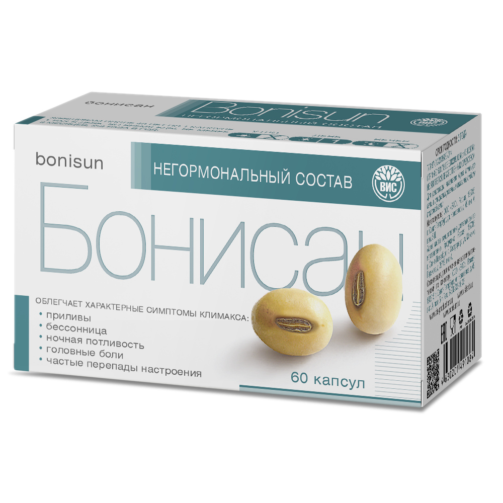 БАД Бонисан для снижении симптомов климакса капсулы 0,46г N60 - фото 2