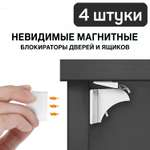 Блокираторы ящиков магнитные Toutou набор 4 шт невидимые