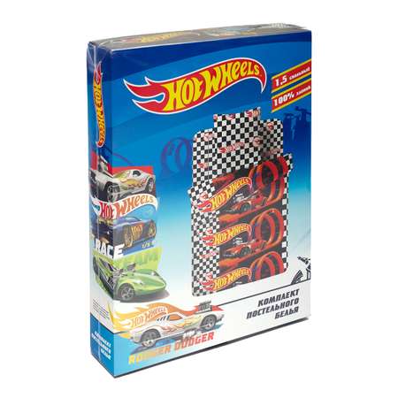 Комплект постельного белья Павлинка Hot wheels бязь 1.5 сп трек