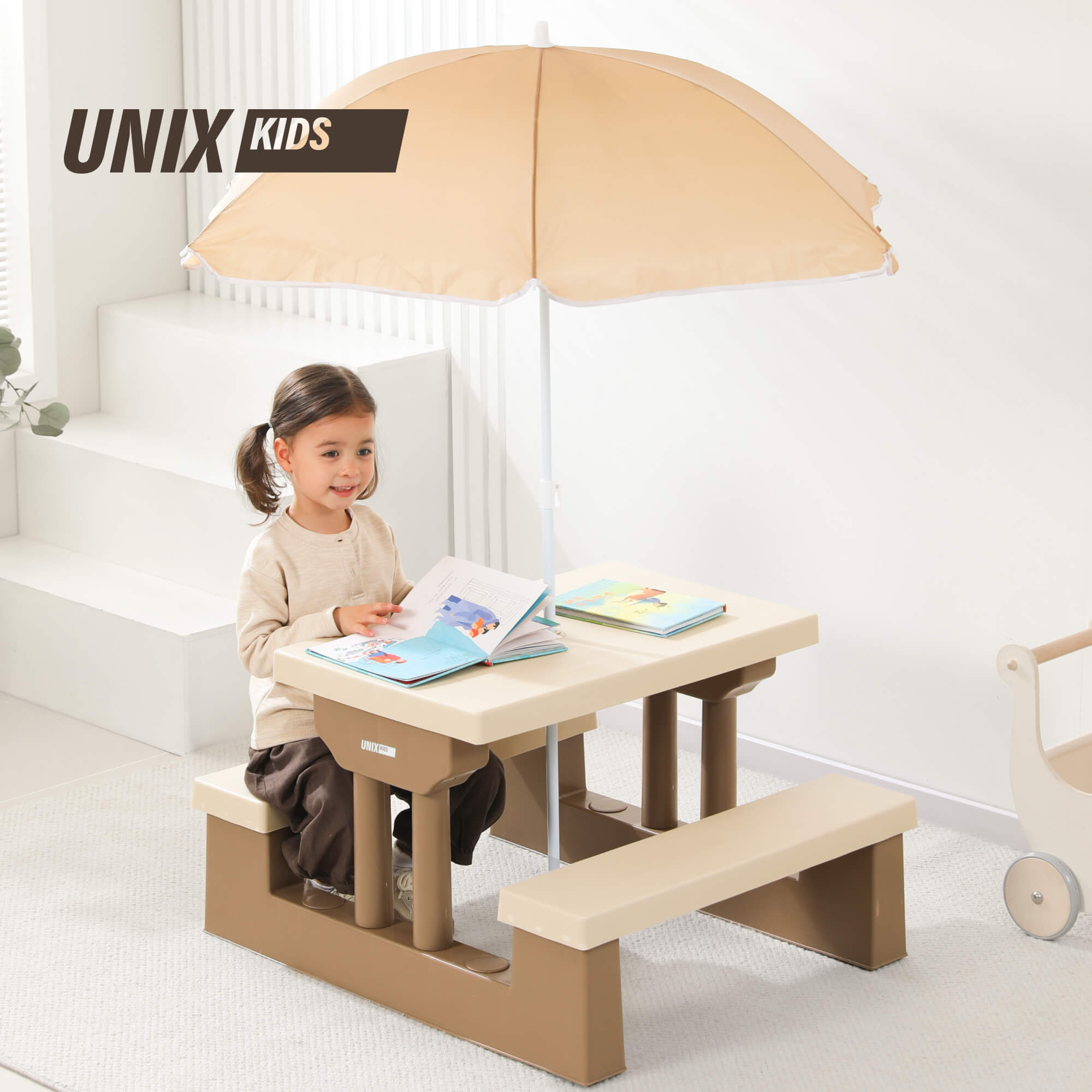 Комплект мебели UNIX Kids Garden Camel с зонтом - фото 1