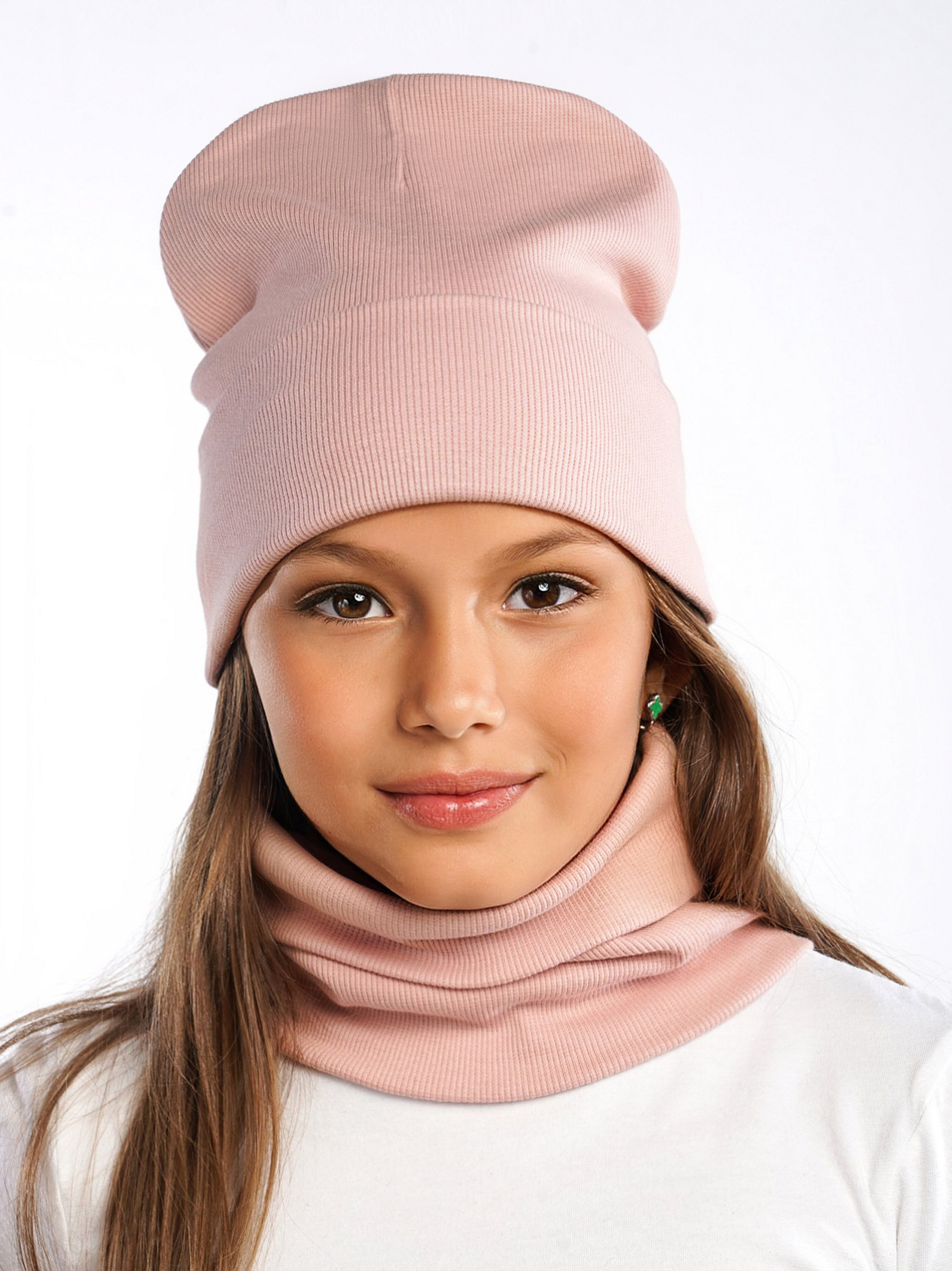 Шапка и снуд ПриКиндер U-Sp24554 Цвет: Пудра - фото 9