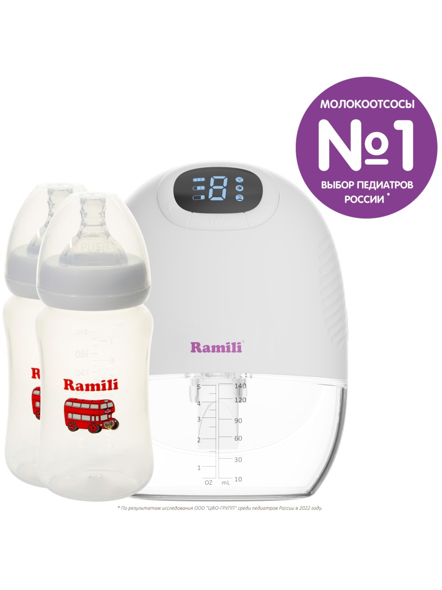 Молокоотсос Ramili SE300 Четырехфазный бионический с двумя бутылочками - фото 2