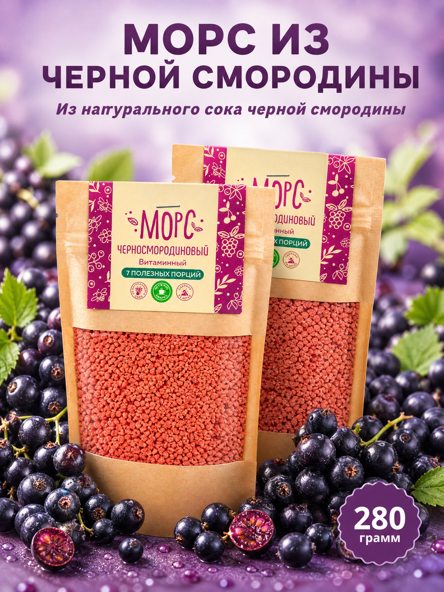 Морс «Черносмородиновый» АРСАНИЯ концентрат 280 гр. - фото 1