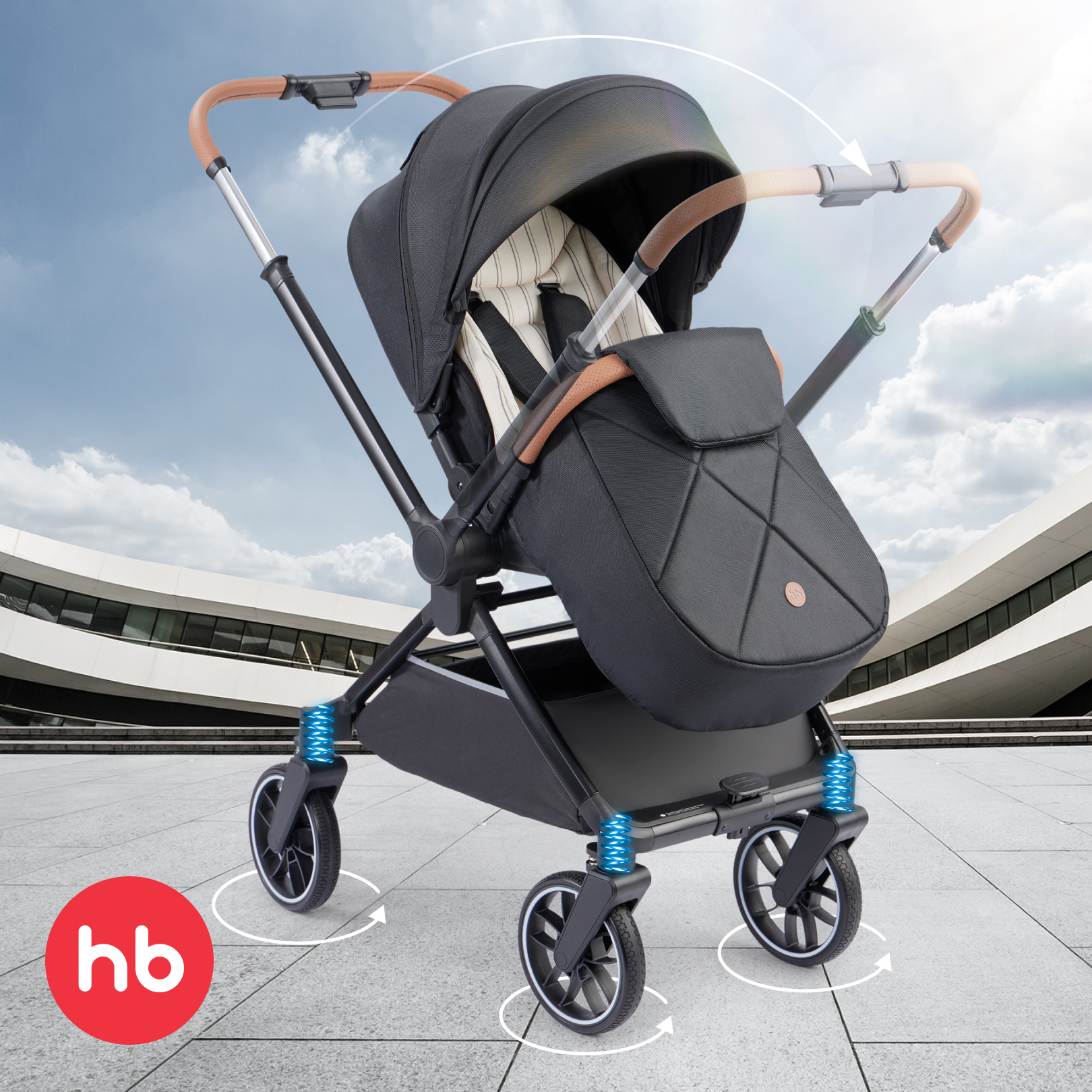 Коляска прогулочная Happy Baby Celine черный - фото 1