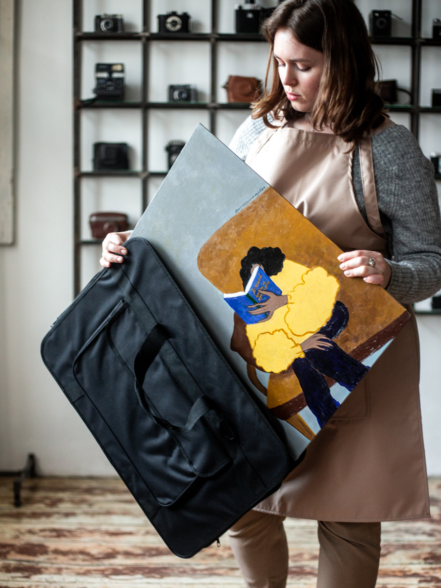 Сумка-портфолио Малевичъ для работ А2 с карманом черная - фото 11