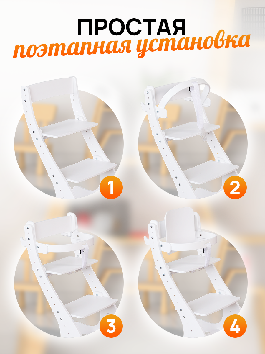 Стульчик для кормления Klikkin белый - фото 4