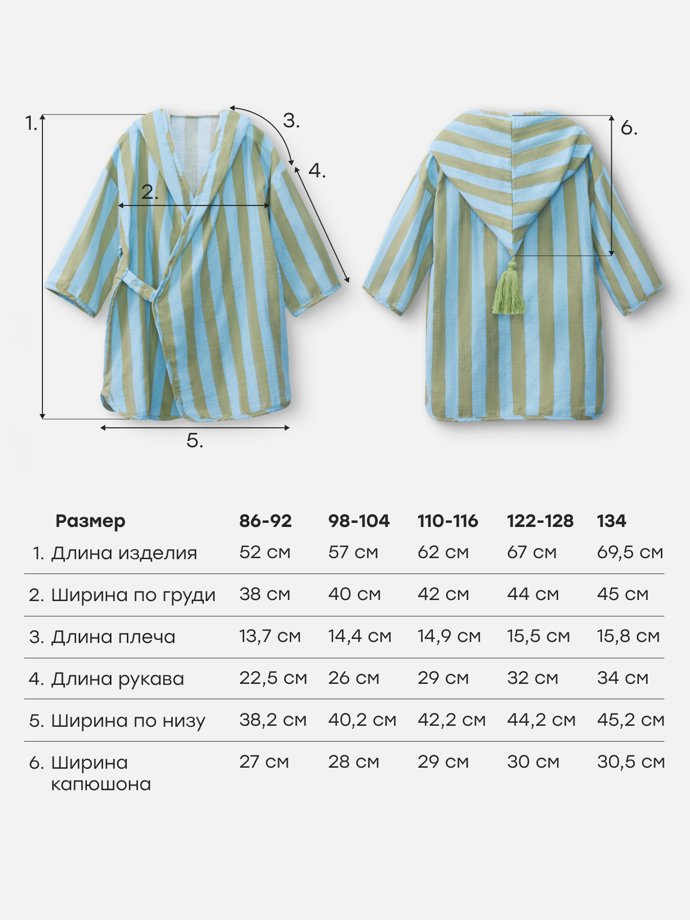 Халат Happy Baby 88129-1_blue-green-stripe - фото 5