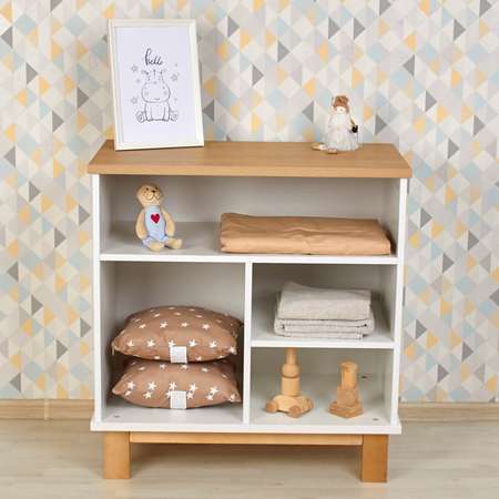Комод для игрушек и книг Polini kids Белый-натуральный
