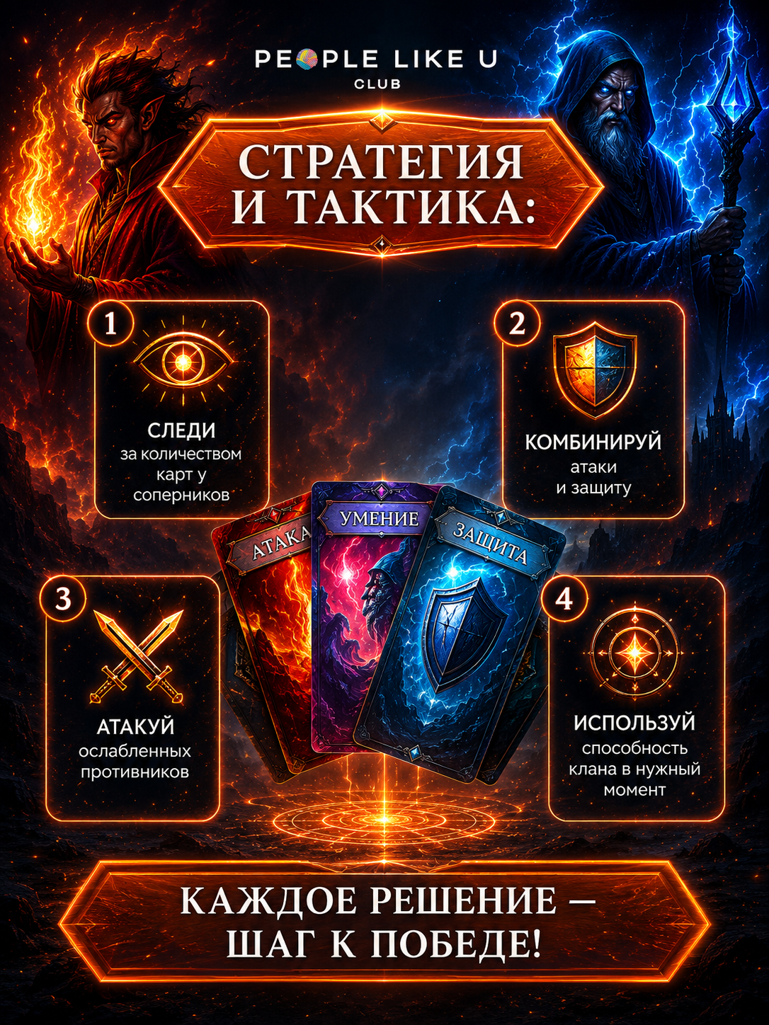 Настольная игра People Like U Волшебные кланы 120 карточек - фото 3