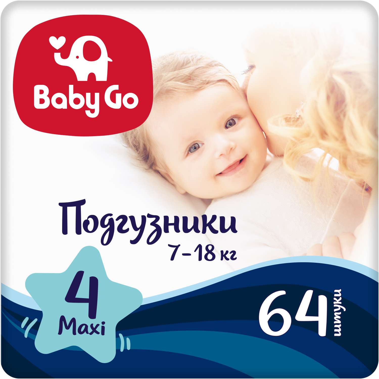 Подгузники BabyGo Classic 4 (7-18 кг) 64 шт. - фото 1