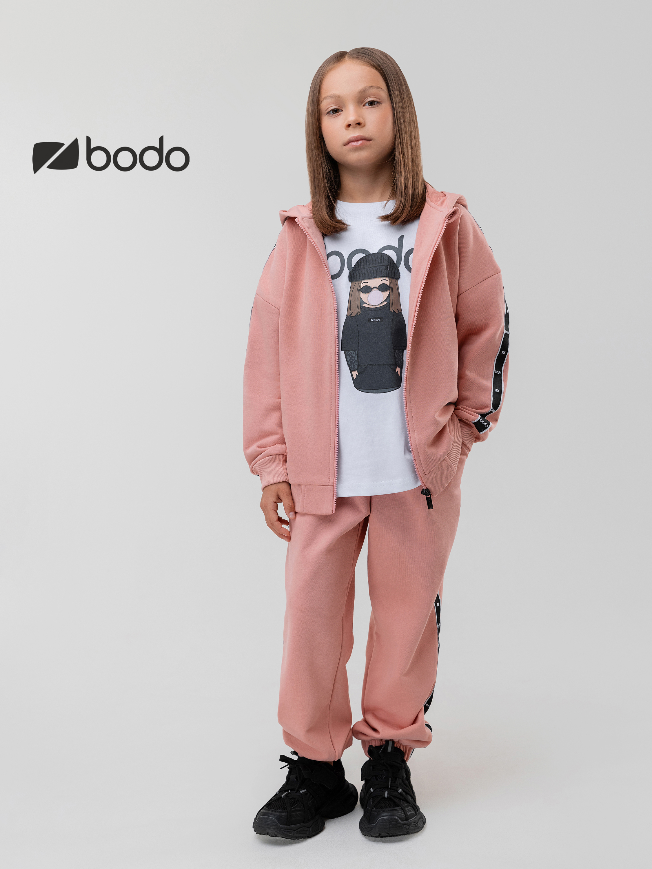Толстовка и брюки Bodo 11-582MU_пудровый - фото 2