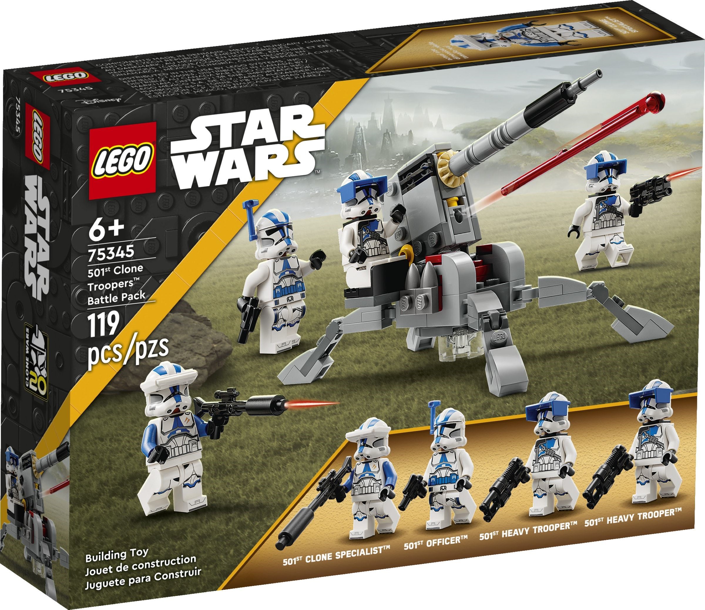 Изображение товара LEGO Star Wars Боевой набор клонов 75345 119 деталей