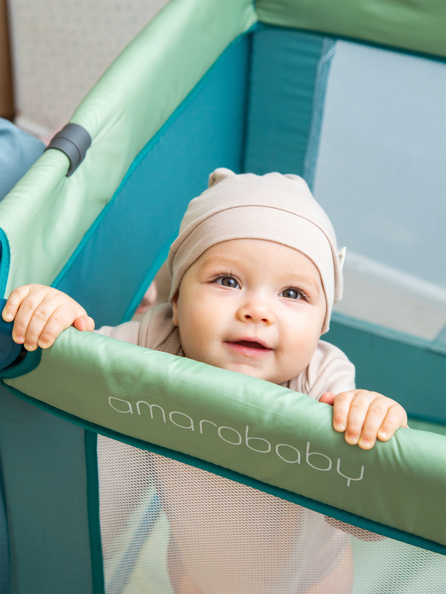 Манеж-кровать AmaroBaby Multiform Hello Bear прямоугольный серый AMARO-26MHB-Se - фото 9