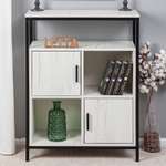 Комод стеллаж LETTA Frame Цвет Дуб Крафт Белый Черный металл 700х910х300