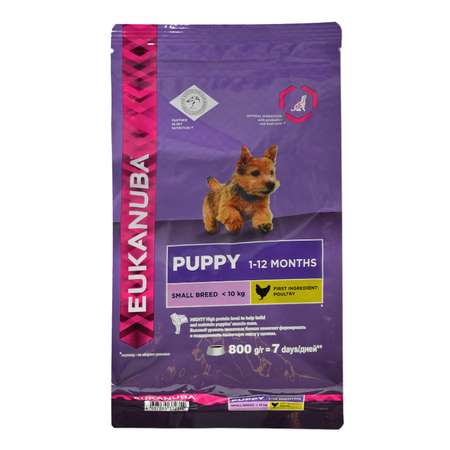 Корм Eukanuba Dog 800г для щенков мелких пород сухой