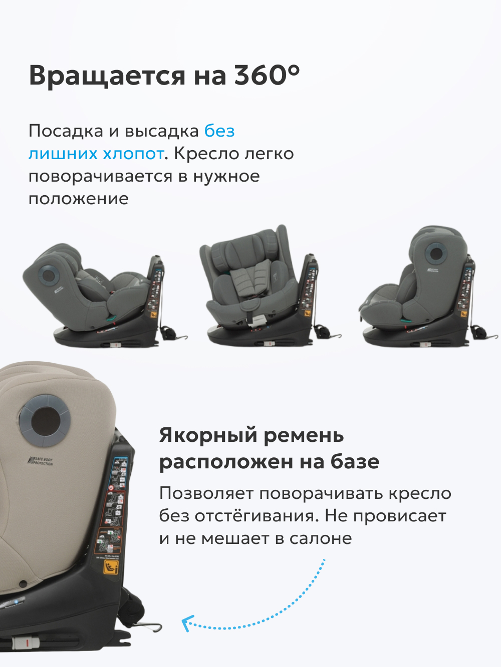 Автокресло Foppapedretti 361 Quick Isofix 0+/1/2/3 (0-36 кг) бежевый - фото 6