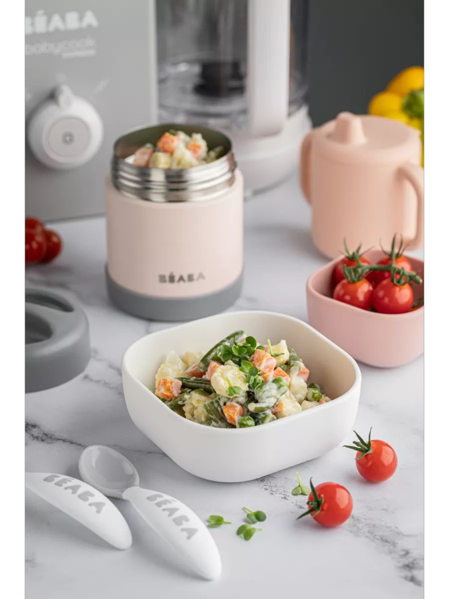 Термоконтейнер для еды детского питания BEABA 500 мл розово-серый - фото 5
