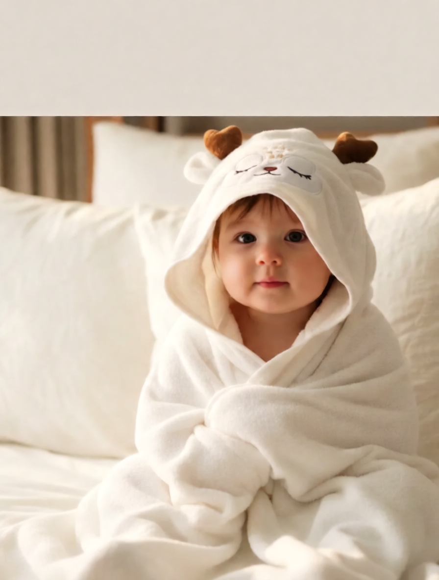 Изображение товара Детское полотенце с капюшоном Amelli 105 см мягкое и теплое для малышей