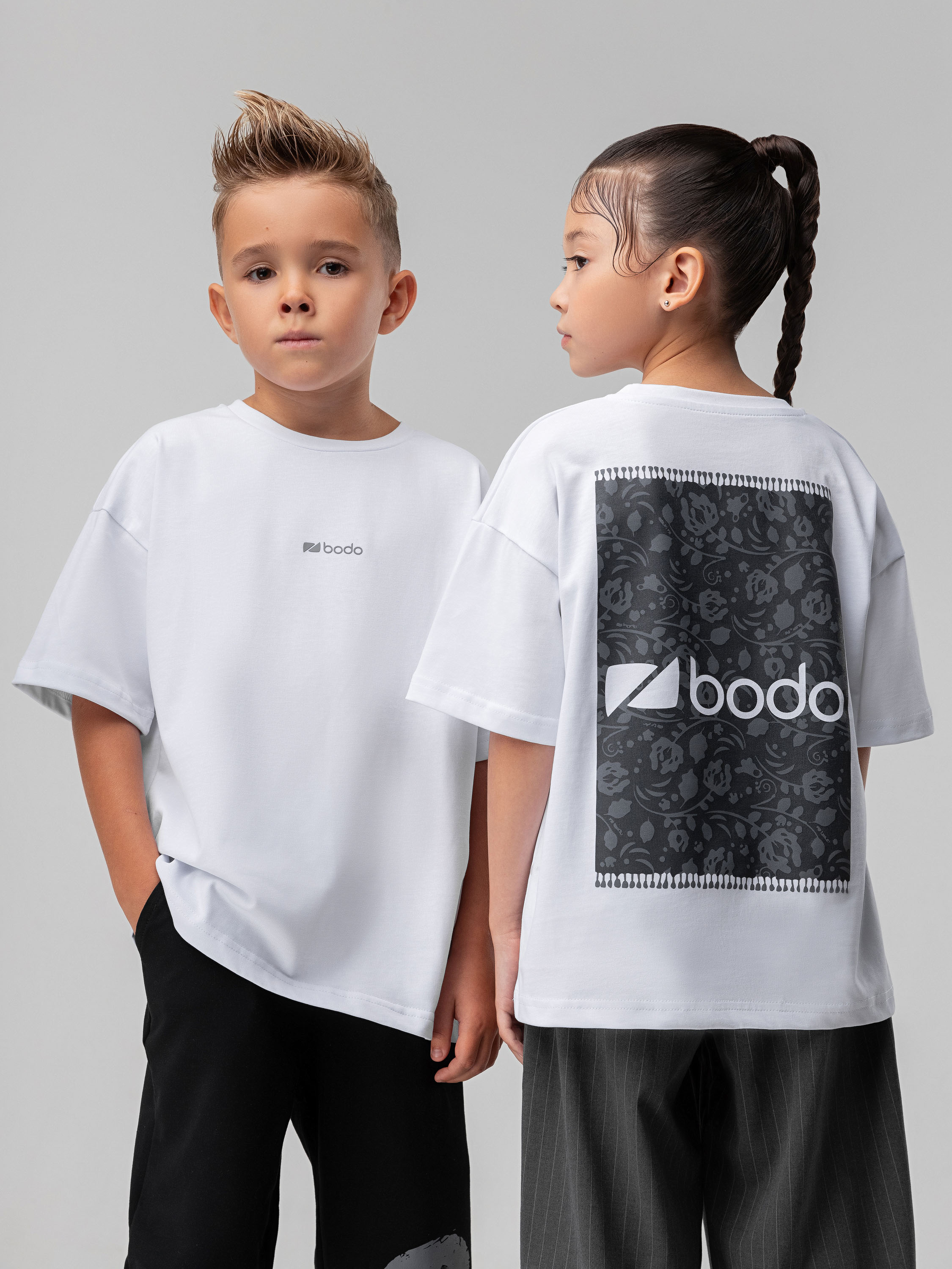 Футболка Bodo 4-460MU_белый (темно-серый) - фото 2