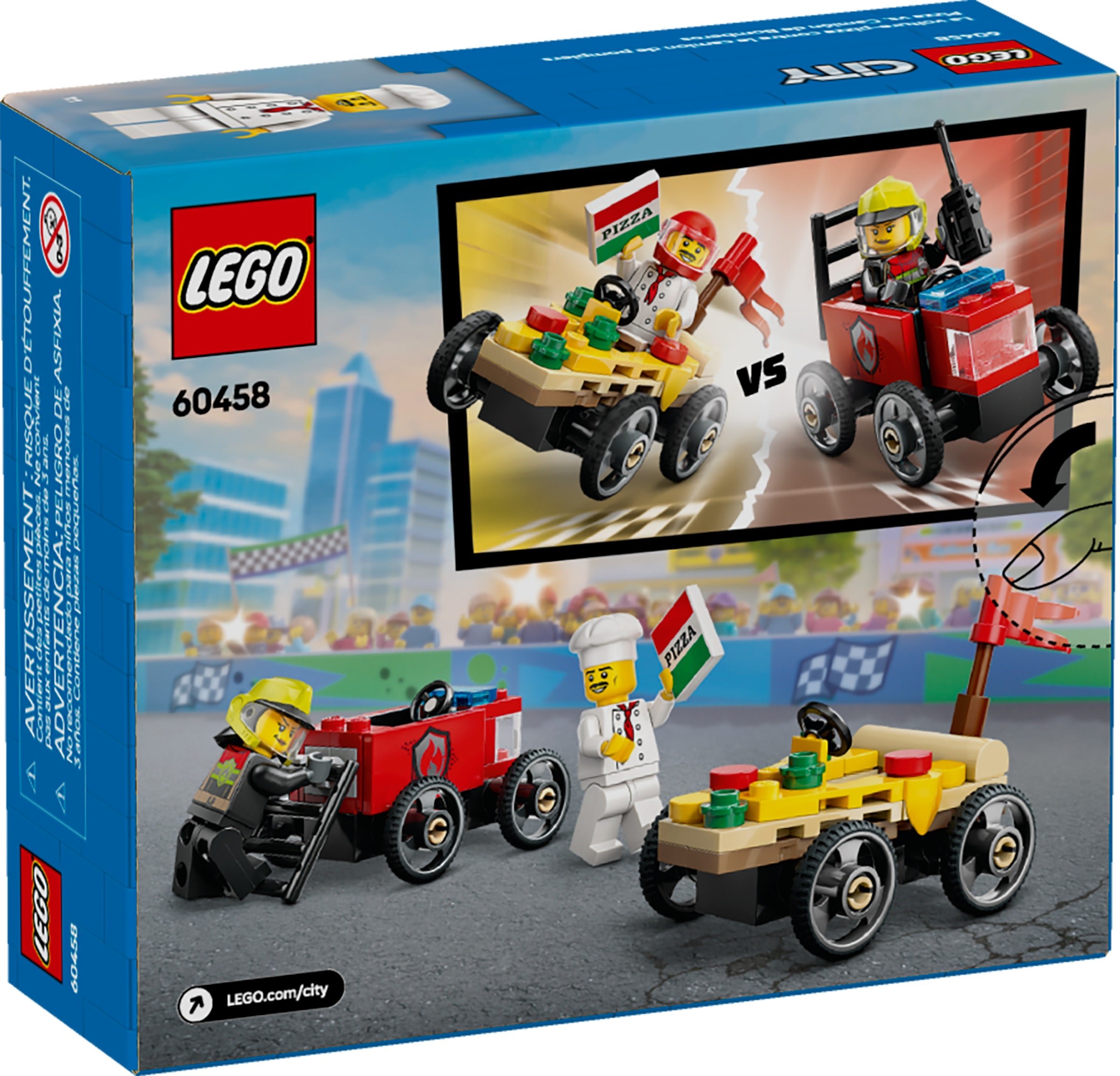 Изображение товара LEGO City Пицца против пожарной машины 60458 92 деталей игровой набор Изображение товара LEGO City Пицца против пожарной машины 60458 92 деталей игровой набор