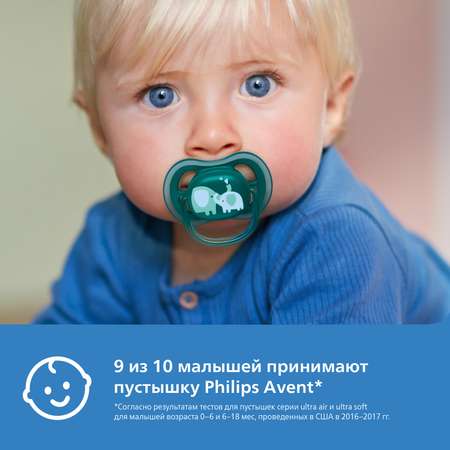 Пустышка Philips Avent силикон ортодонтическая от 18 мес. 2 шт.