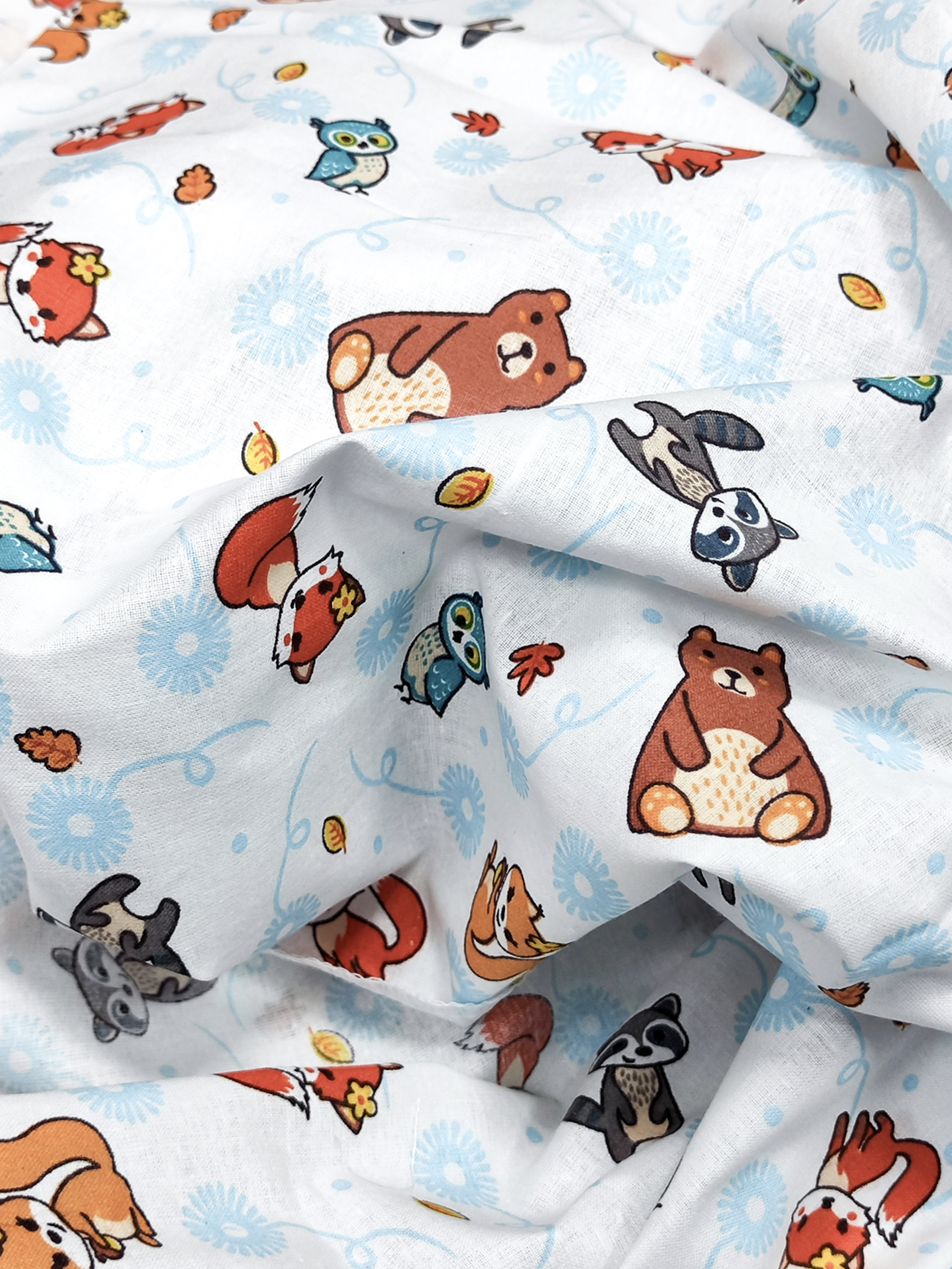 Пелёнка Делоникс Еноты + Бирюзовые Динозавры ситец 90х120 см 4 шт. - фото 6