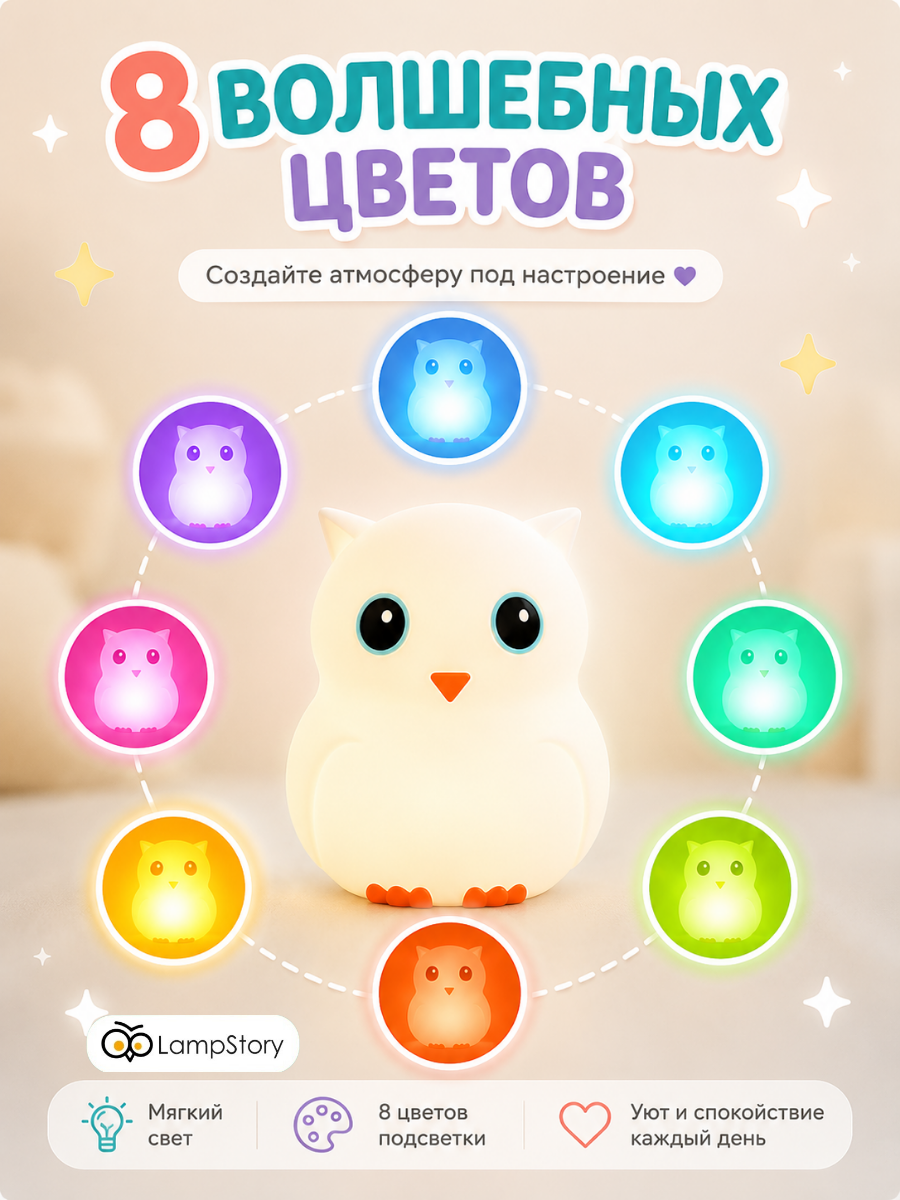Игрушка ночник LampStory Силиконовый - фото 3