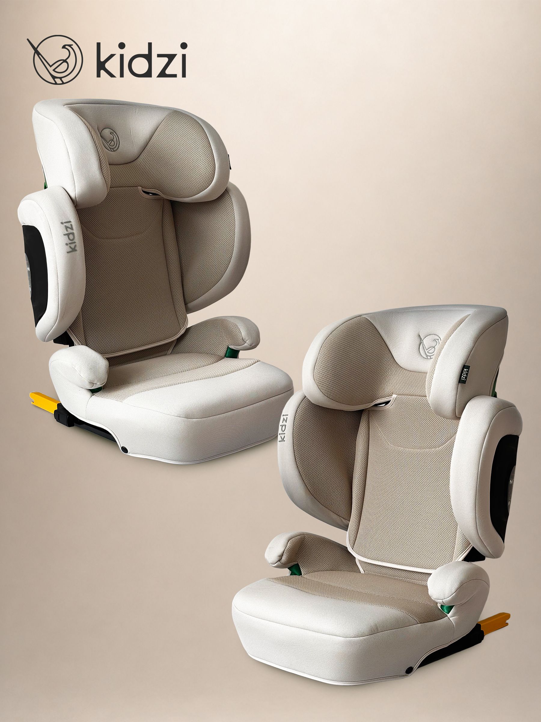 Автокресло Kidzi Itiro i-SIZE от 3.5 до 12 лет Isofix 2/3 (15-36 кг) бежевый - фото 15