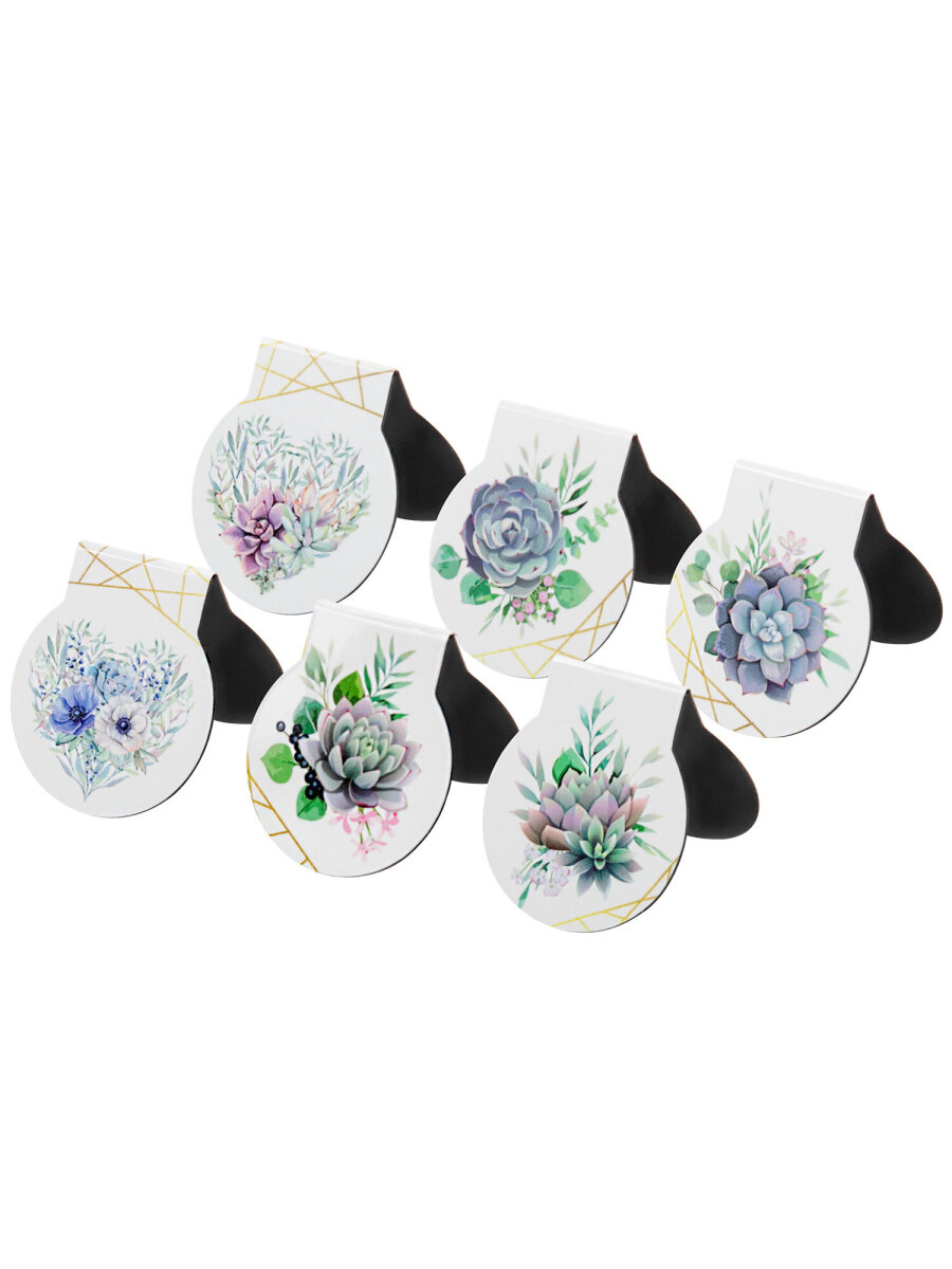 Закладки канцелярские Brauberg магнитные для книг в школу набор 6 штук - фото 10