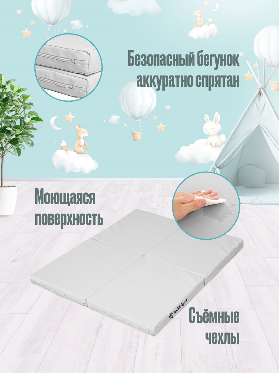 Мат спортивный Perfetto Sport № 21 (100 х 80 х 5) складной 4 сложения пастель - фото 3
