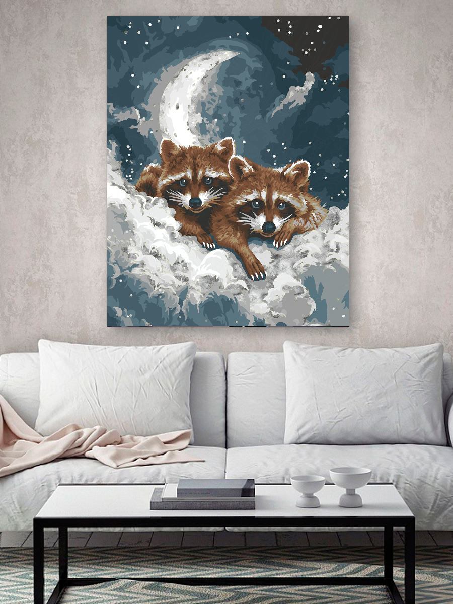 Картина по номерам Hobby Paint Еноты в ассортименте - фото 3