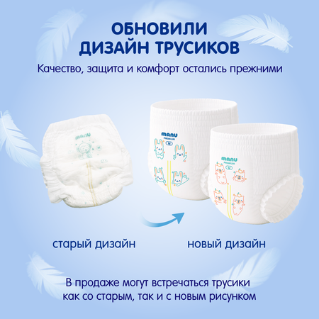 Трусики MANU Premium M (6-11 кг) 60 шт.