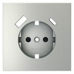 Накладка VOLTUM для розетки с заземлением и защитными шторками с USB A+C S70 сталь