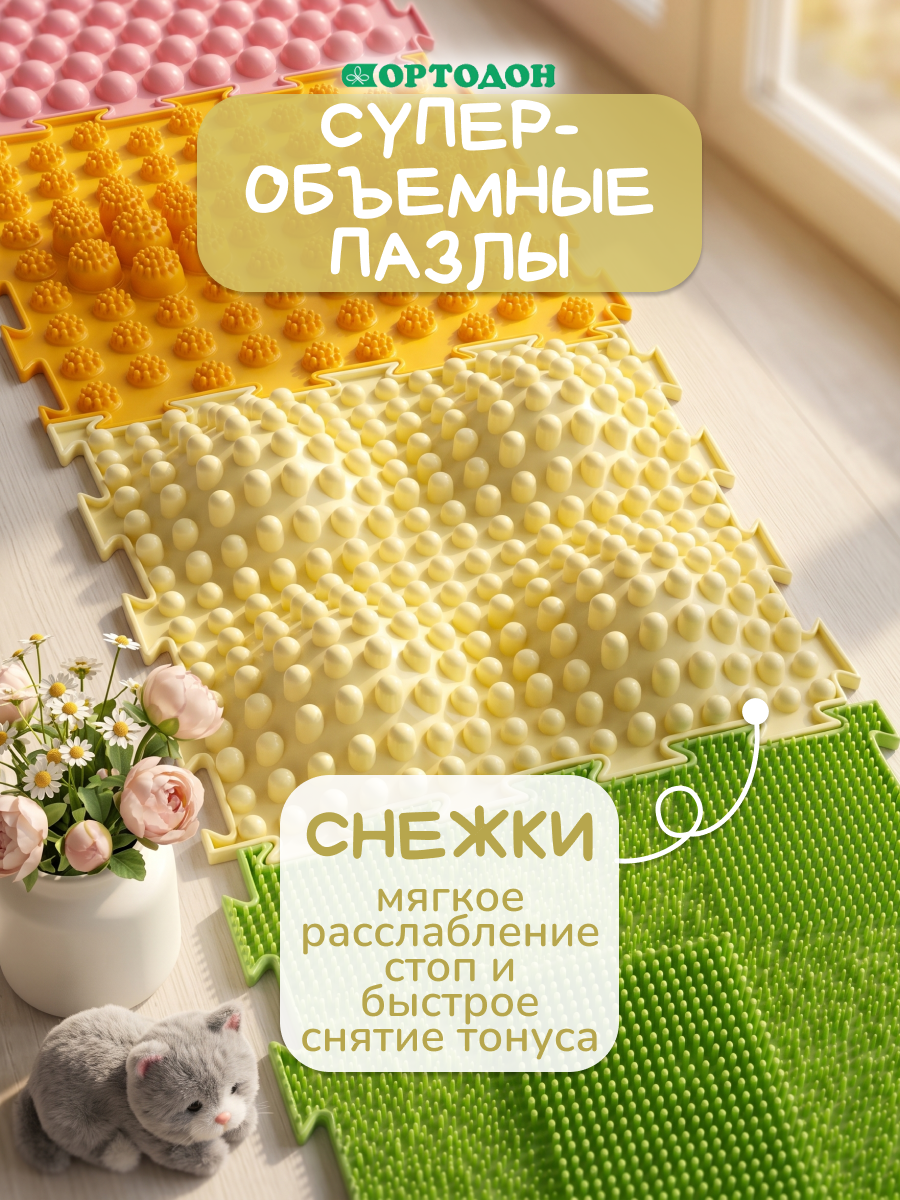 Коврик-пазл Ортодон массажный развивающий 26 x 144 см - фото 5