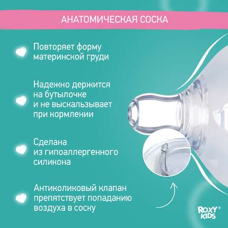 Соска ROXY-KIDS силикон (медленный поток) 2 шт.
