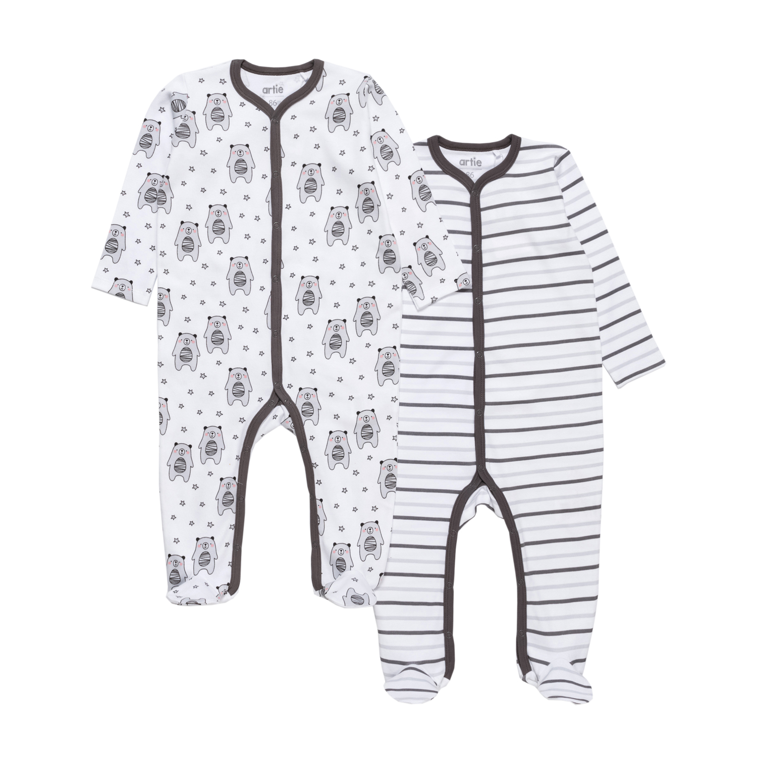 Комбинезон artie 2AK-605m белый-серый-полоска - фото 1