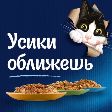 Корм для кошек Felix Мясные Ломтики влажный с говядиной 75г