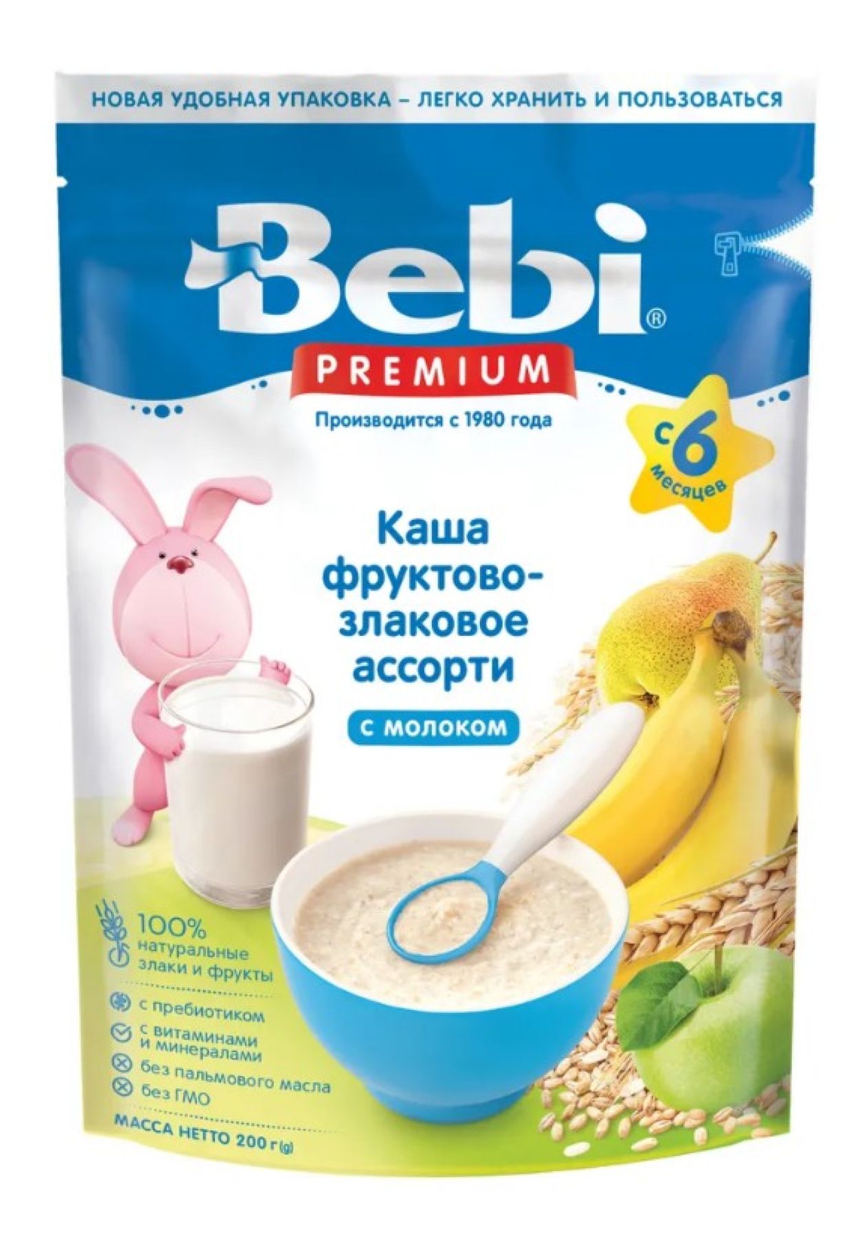 Молочная каша Bebi Premium Фруктово-злаковое ассорти - фото 1
