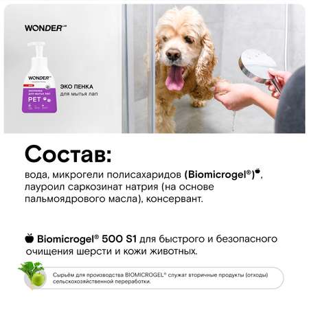 Пенка для мытья лап WONDER Lab 450мл