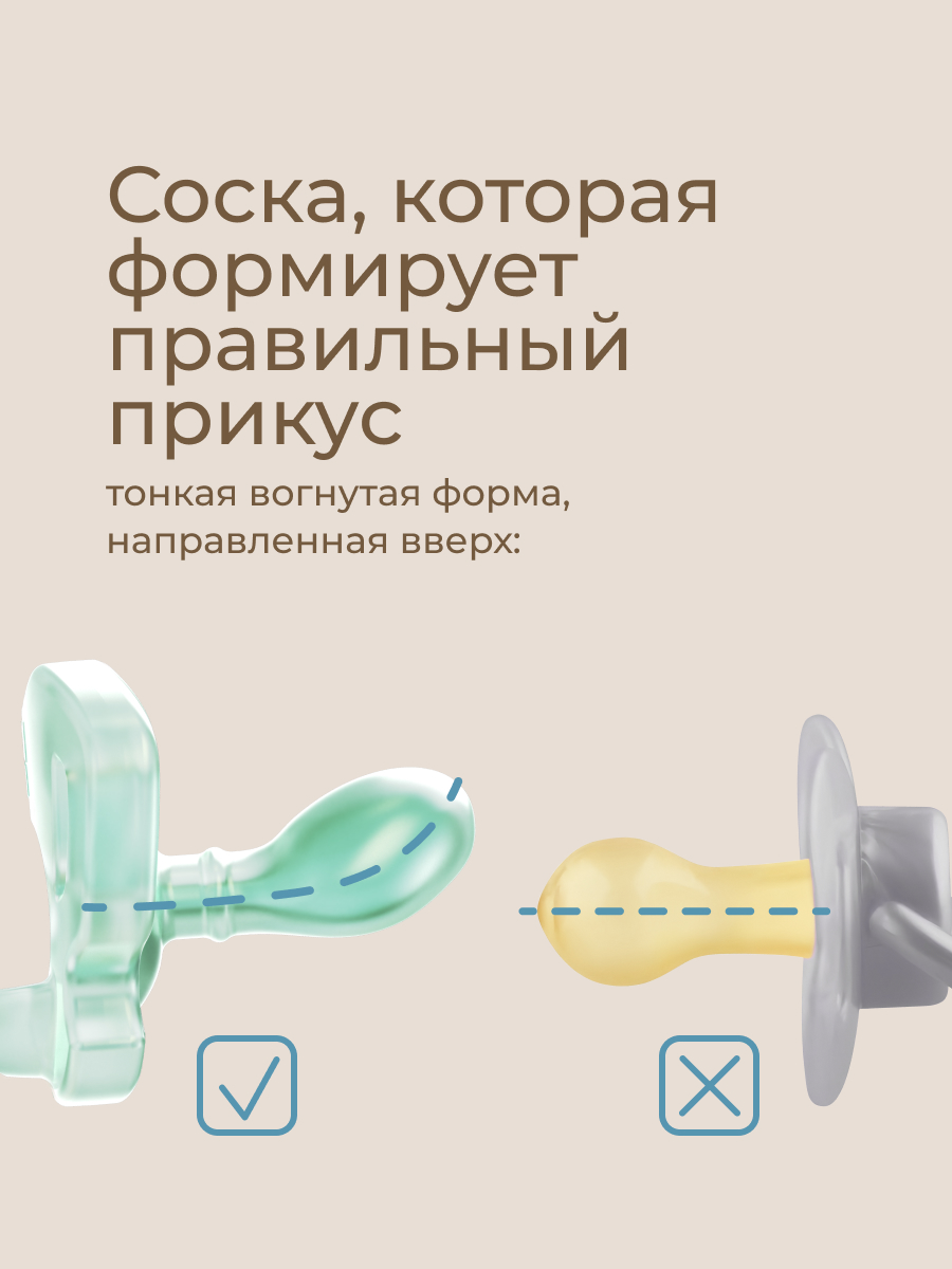 Пустышка ROXY-KIDS силикон ортодонтическая от 6 мес. 2 шт. - фото 9