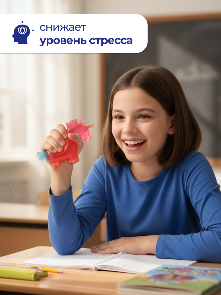 Игрушка-антистресс iLikeGift сквиш Единорог красный - фото 3