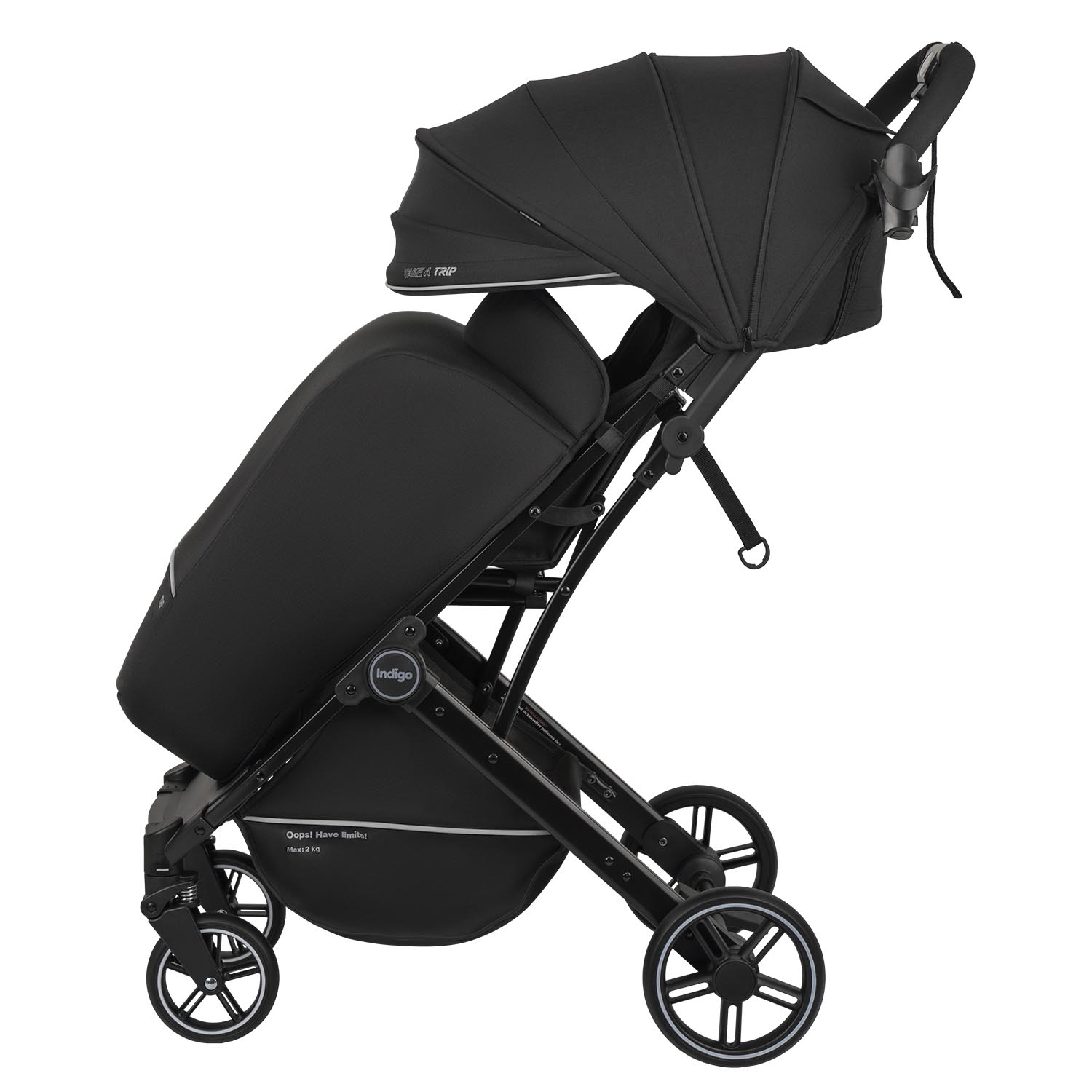Коляска прогулочная Indigo Trip для путешествий черный - фото 13