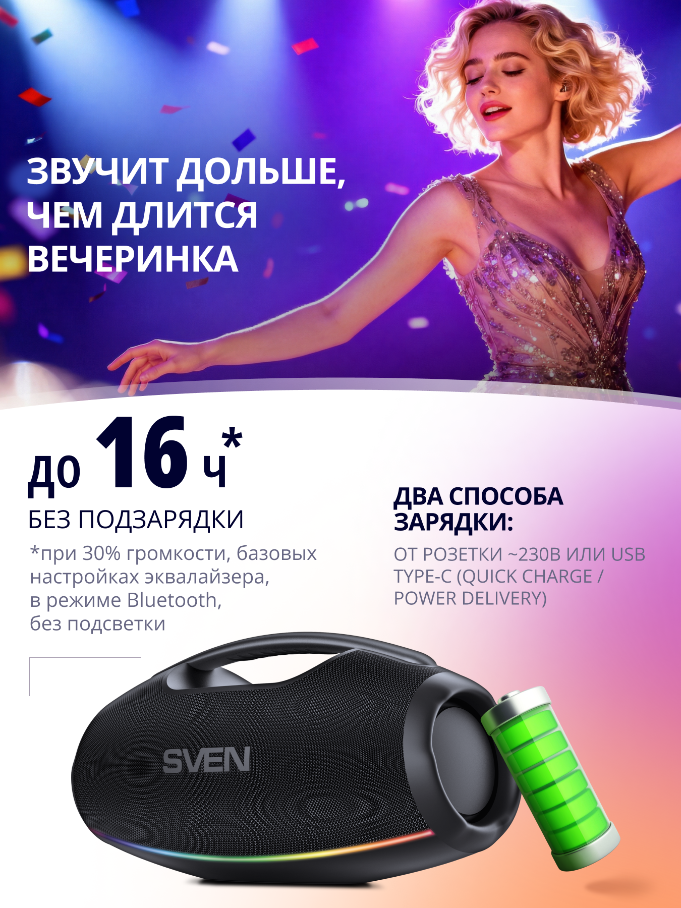 Колонка bluetooth SVEN PS-990 - фото 2
