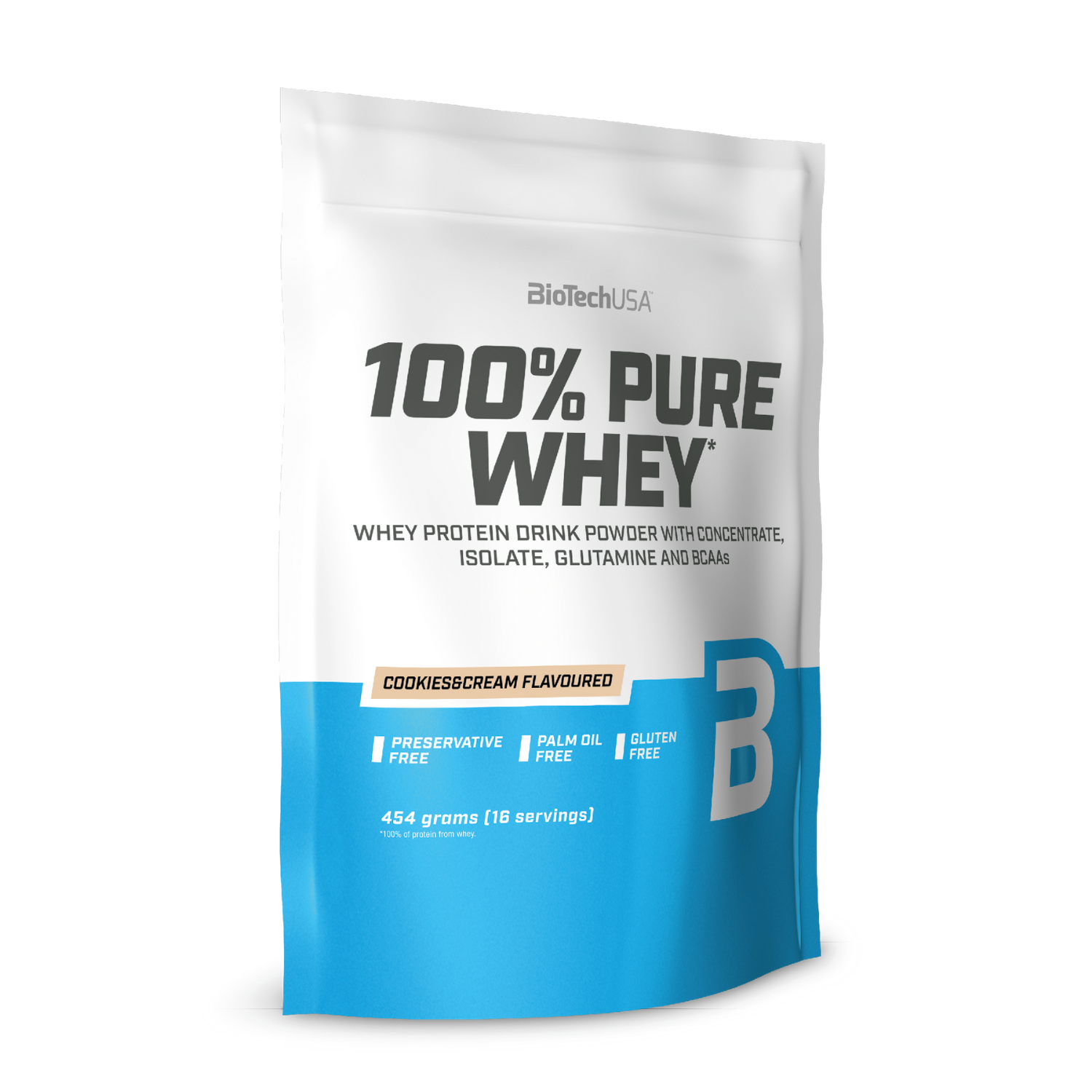 Протеин BiotechUSA 100% Pure Whey 454 г. Печенье с кремом - фото 1