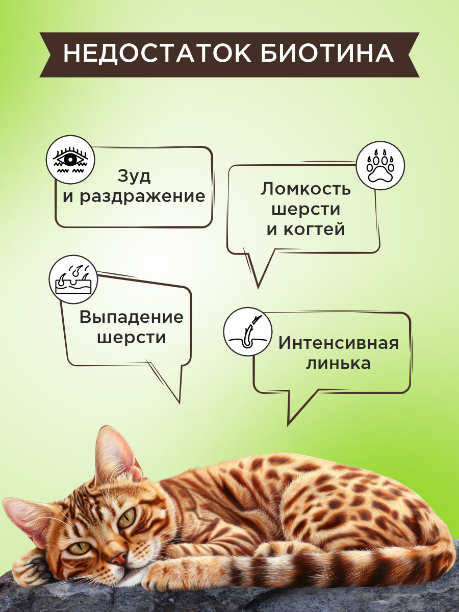 Полезное лакомство для кошек GOODR CAT Здоровье кожи и шерсти 90 таб. - фото 3