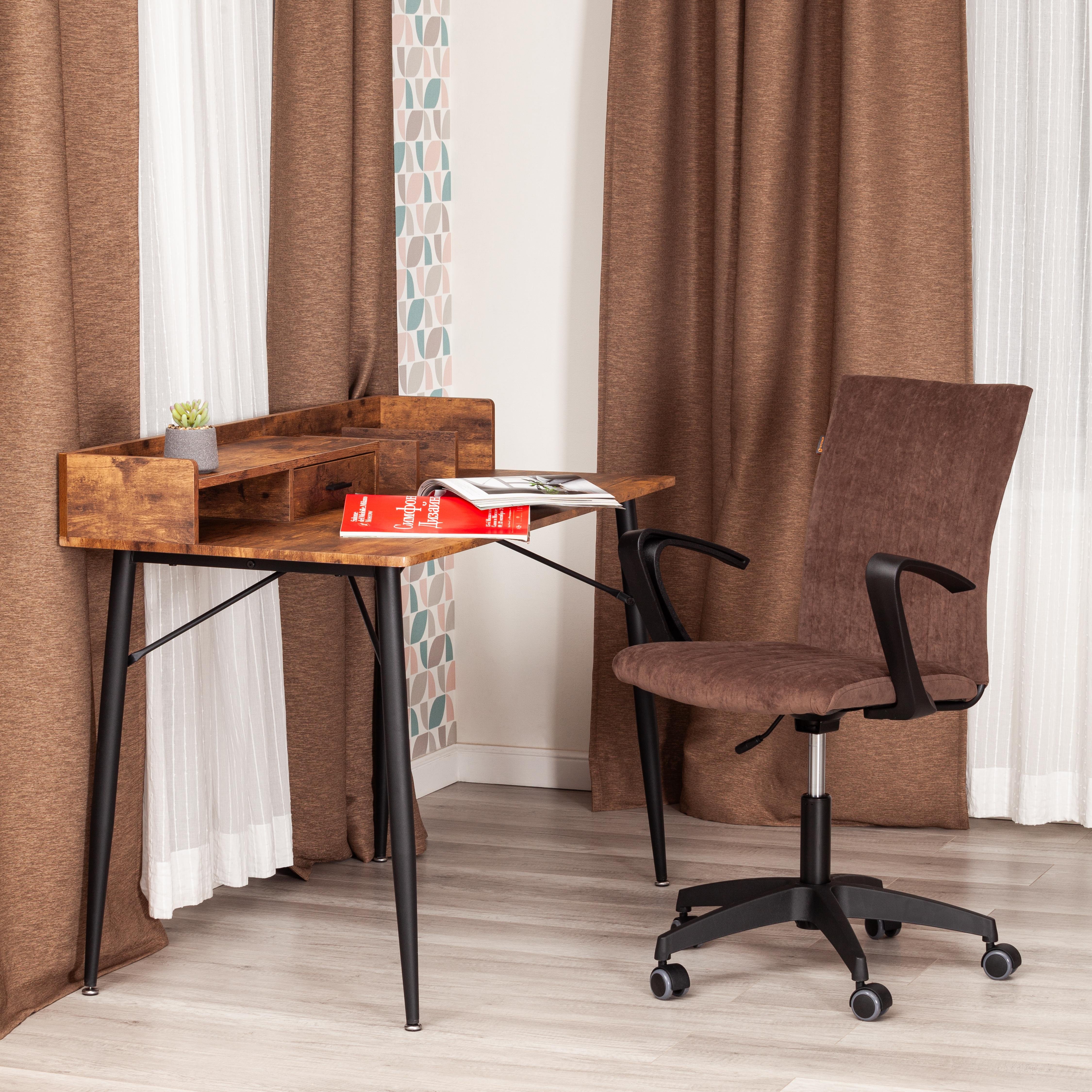 Компьютерное кресло TETCHAIR SPARK флок , коричневый - фото 9