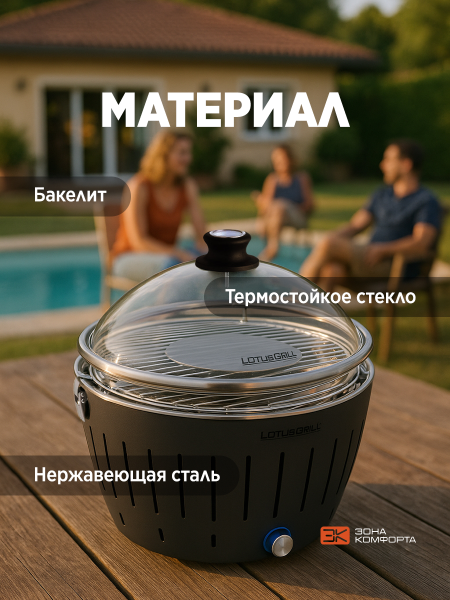 Крышка LotusGrill Стеклянная крышка с термометром - фото 4